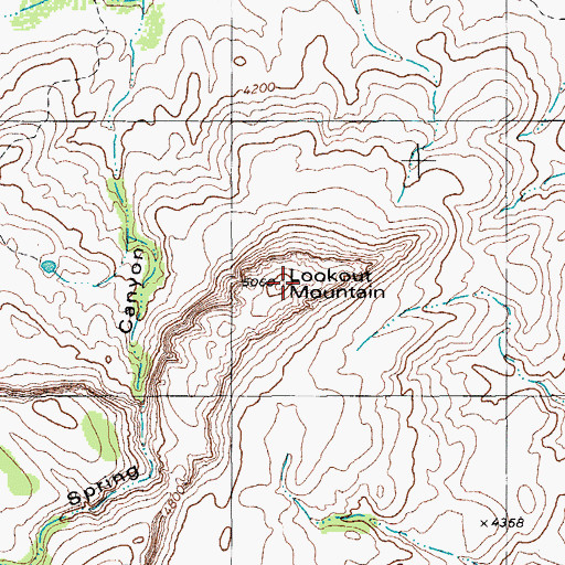 Topographic Map of Lookout Mountain, TX