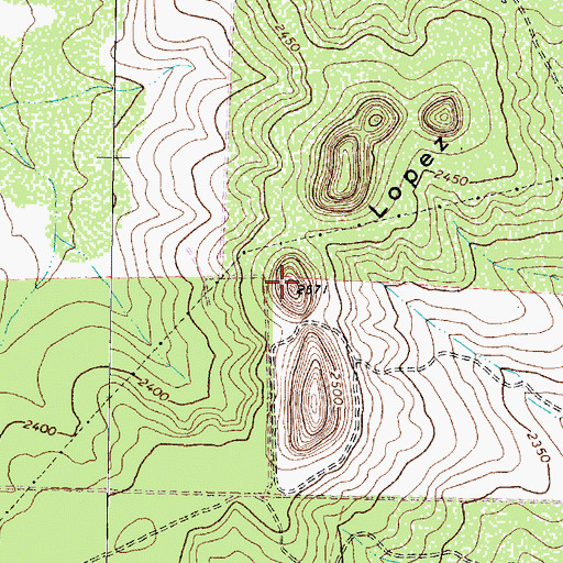 Topographic Map of Lopez Peaks, TX