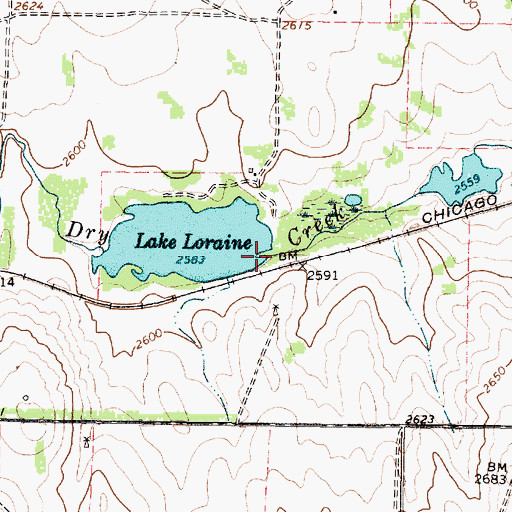 Topographic Map of Lake Loraine, TX