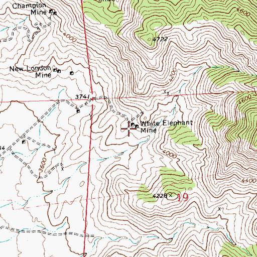 Topographic Map of White Elephant Mine, AZ