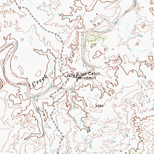 Topographic Map of Lost Cabin Windmill, TX