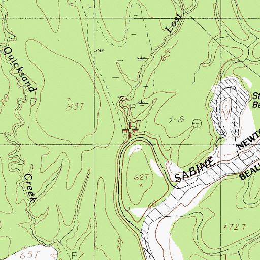 Topographic Map of Lost Creek, TX