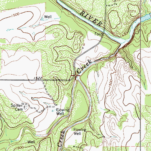 Topographic Map of Lost Creek, TX