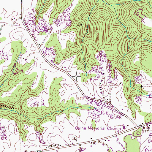 Topographic Map of Hickory Flat Church, AL