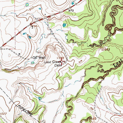 Topographic Map of Lost Creek Cemetery, TX