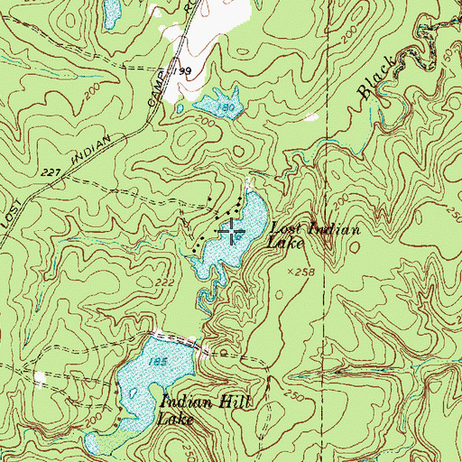 Topographic Map of Lost Indian Lake, TX