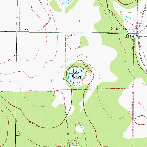 Topographic Map of Lost Lake, TX