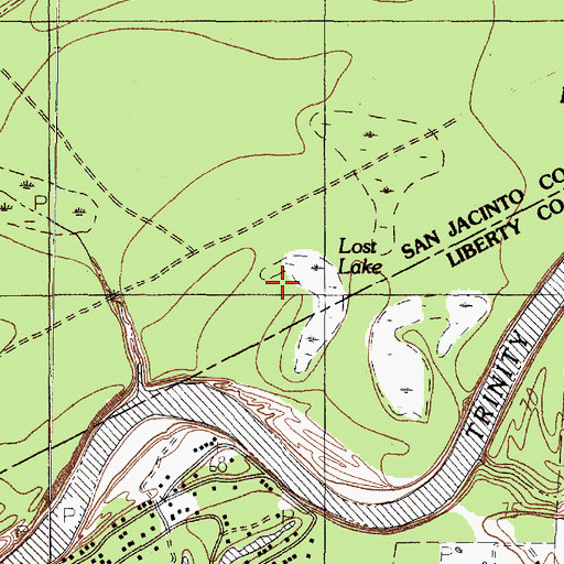 Topographic Map of Lost Lake, TX