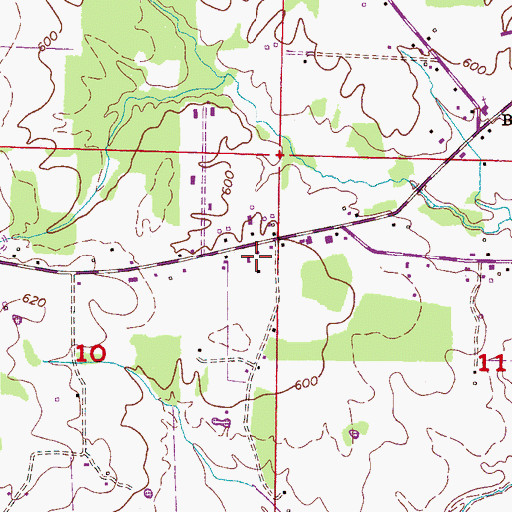 Topographic Map of Hickory Grove School (historical), AL