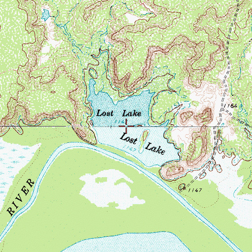 Topographic Map of Lost Lake, TX