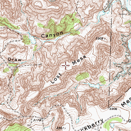 Topographic Map of Lost Mesa, TX