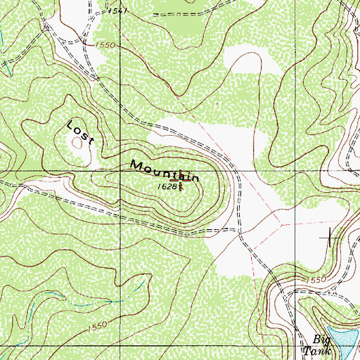 Topographic Map of Lost Mountain, TX