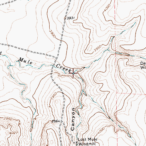 Topographic Map of Lost Mule Canyon, TX