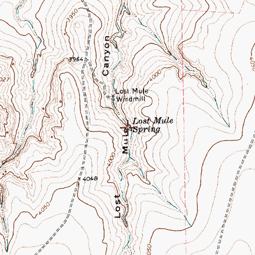 Topographic Map of Lost Mule Spring, TX