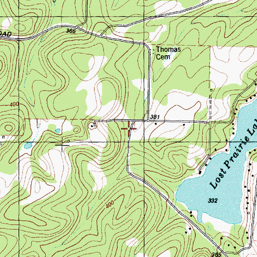 Topographic Map of Lost Prairie School, TX