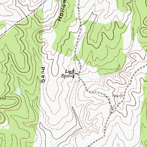 Topographic Map of Lost Spring, TX