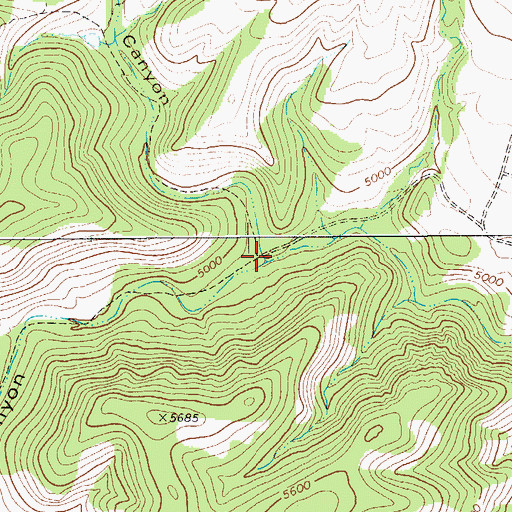 Topographic Map of Lost Spring Canyon, TX