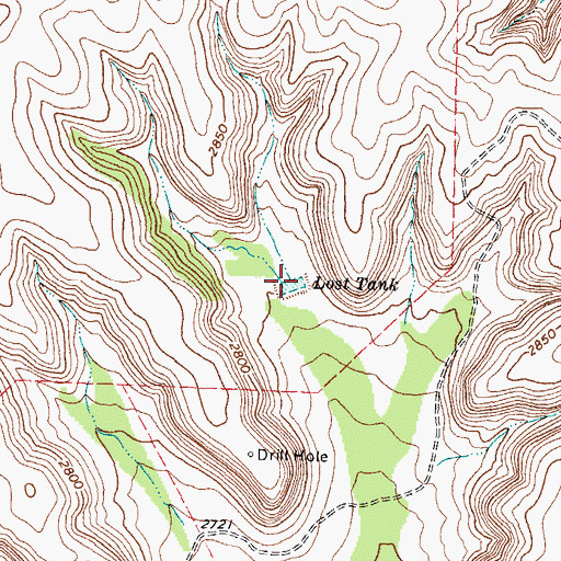 Topographic Map of Lost Tank, TX