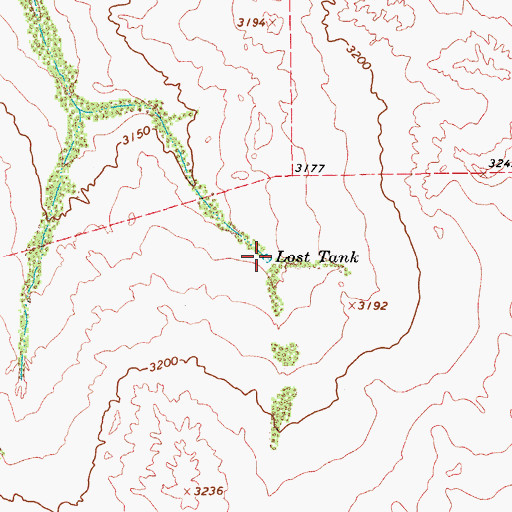 Topographic Map of Lost Tank, TX