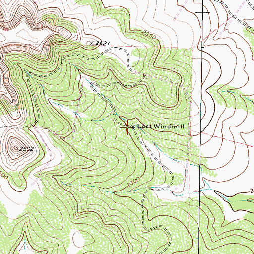 Topographic Map of Lost Windmill, TX