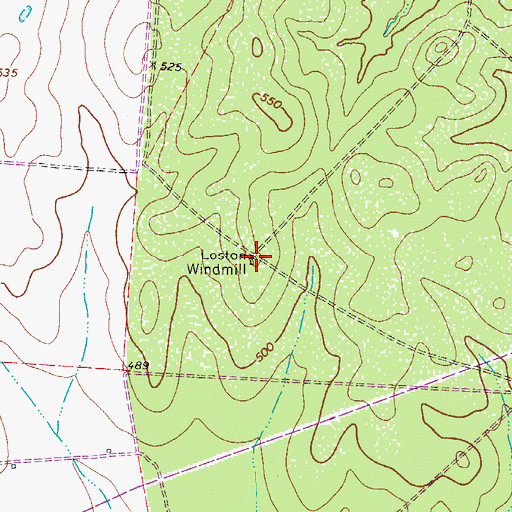 Topographic Map of Loston Windmill, TX