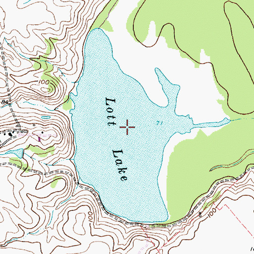 Topographic Map of Lott Lake, TX