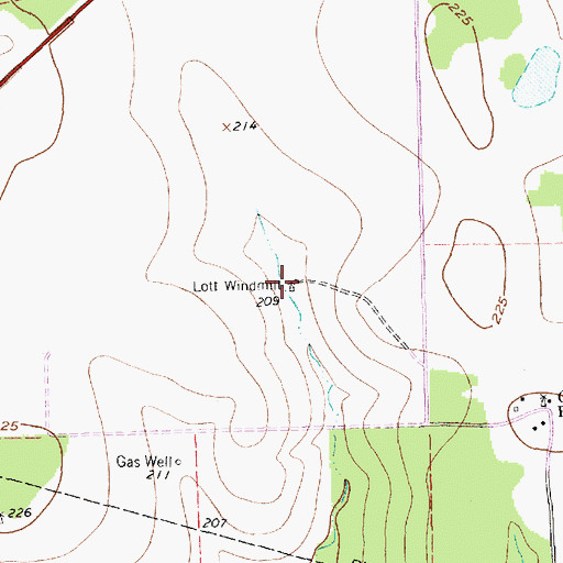 Topographic Map of Lott Windmill, TX