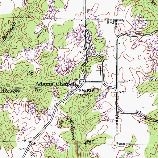 Topographic Map of Holly Springs School (historical), AL