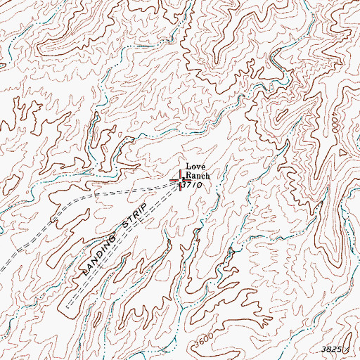 Topographic Map of Love Ranch, TX