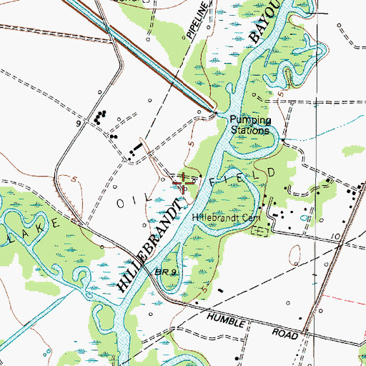 Topographic Map of Lovell Lake Oil Field, TX