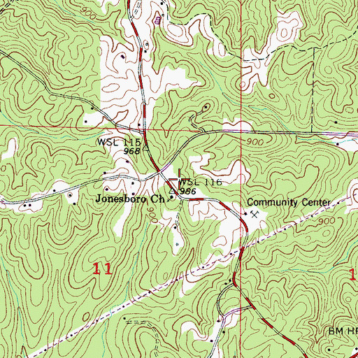 Topographic Map of Jonesboro Cemetery, AL