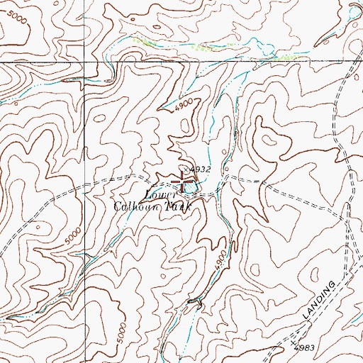 Topographic Map of Lower Calhoun Tank, TX