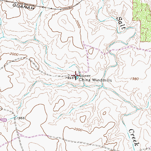 Topographic Map of Lower China Windmills, TX