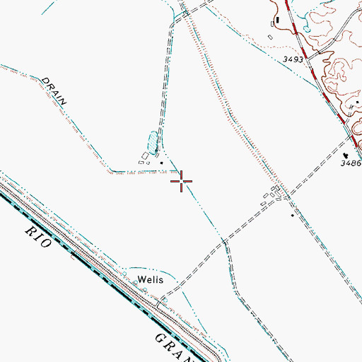 Topographic Map of Lower Drain, TX