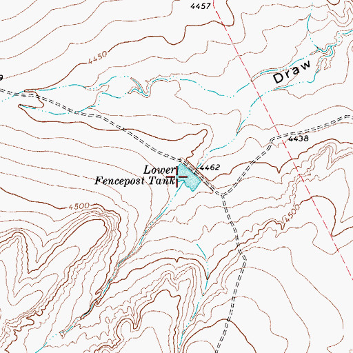 Topographic Map of Lower Fencepost Tank, TX