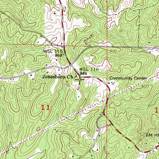 Topographic Map of Jonesboro School (historical), AL