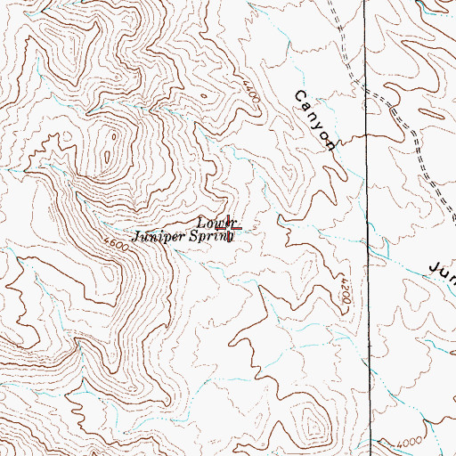 Topographic Map of Lower Juniper Spring, TX