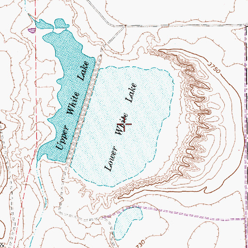 Topographic Map of Lower White Lake, TX