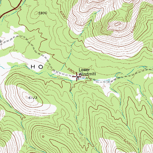 Topographic Map of Lower Windmill, TX