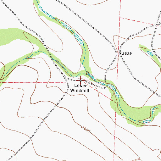 Topographic Map of Lower Windmill, TX