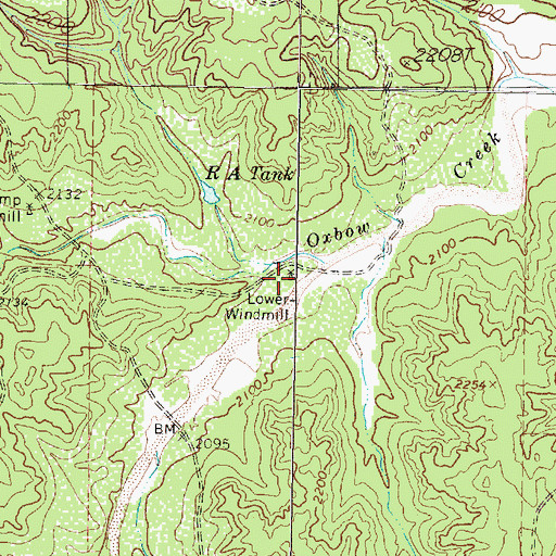 Topographic Map of Lower Windmill, TX