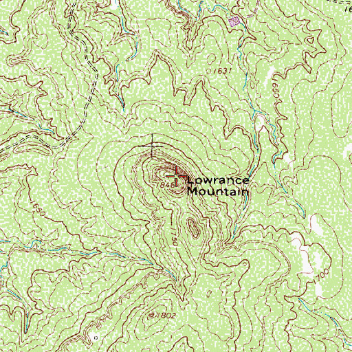 Topographic Map of Lowrance Mountain, TX