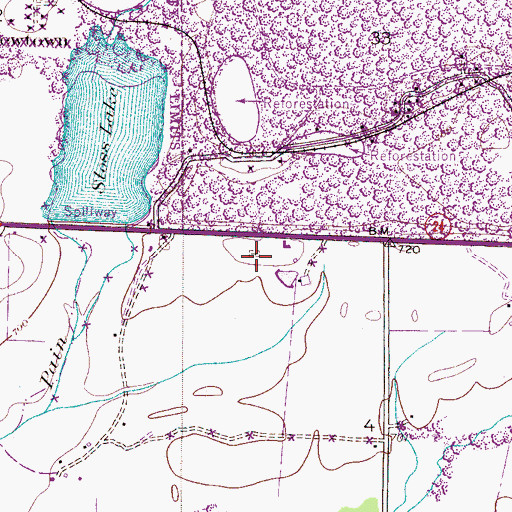 Topographic Map of Kirk Cemetery, AL