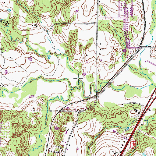 Topographic Map of Loy Creek, TX
