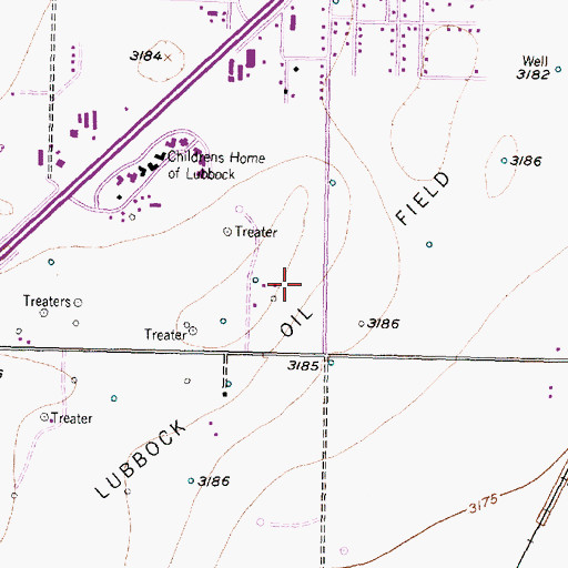 Topographic Map of Lubbock Oil Field, TX