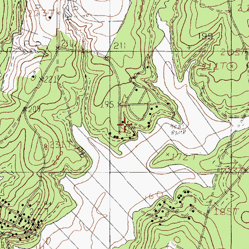 Topographic Map of Lucas Cemetery, TX
