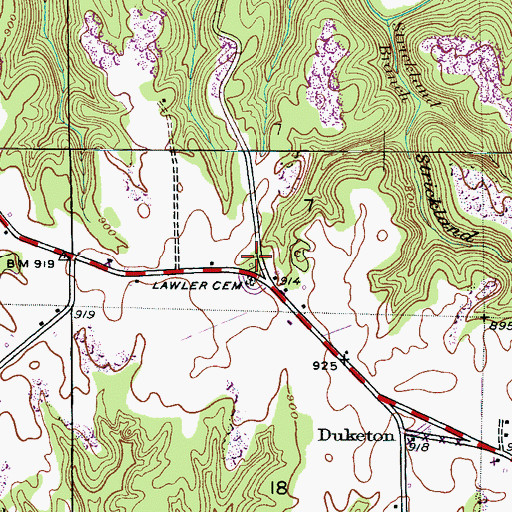 Topographic Map of Lawler Chapel Church, AL
