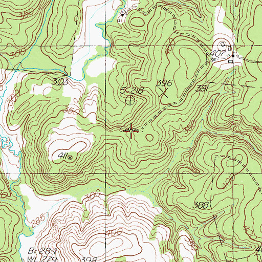 Topographic Map of Lucas Cemetery, TX