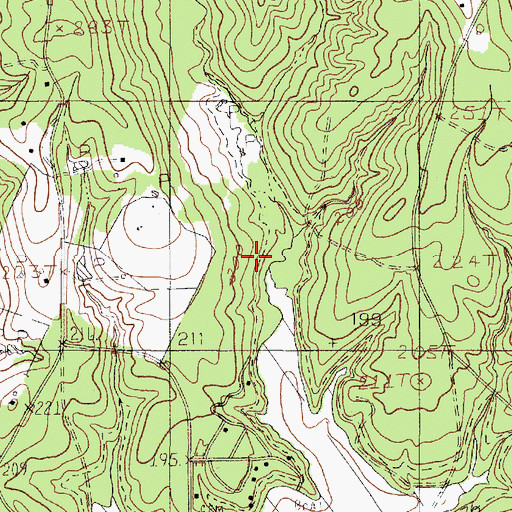 Topographic Map of Lucas Creek, TX