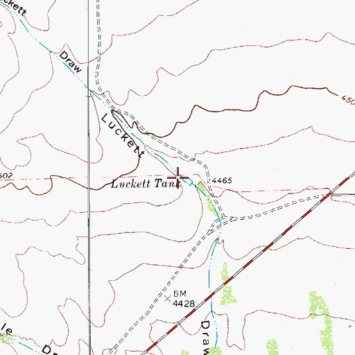 Topographic Map of Luckett Tank, TX